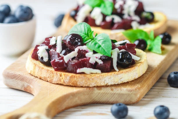 Blueberry and Goat Cheese Bruschetta